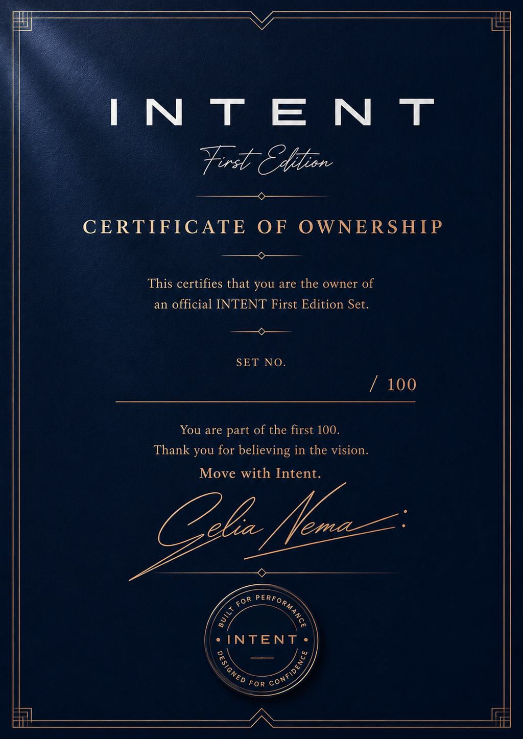 INTENT First Edition Complete Set