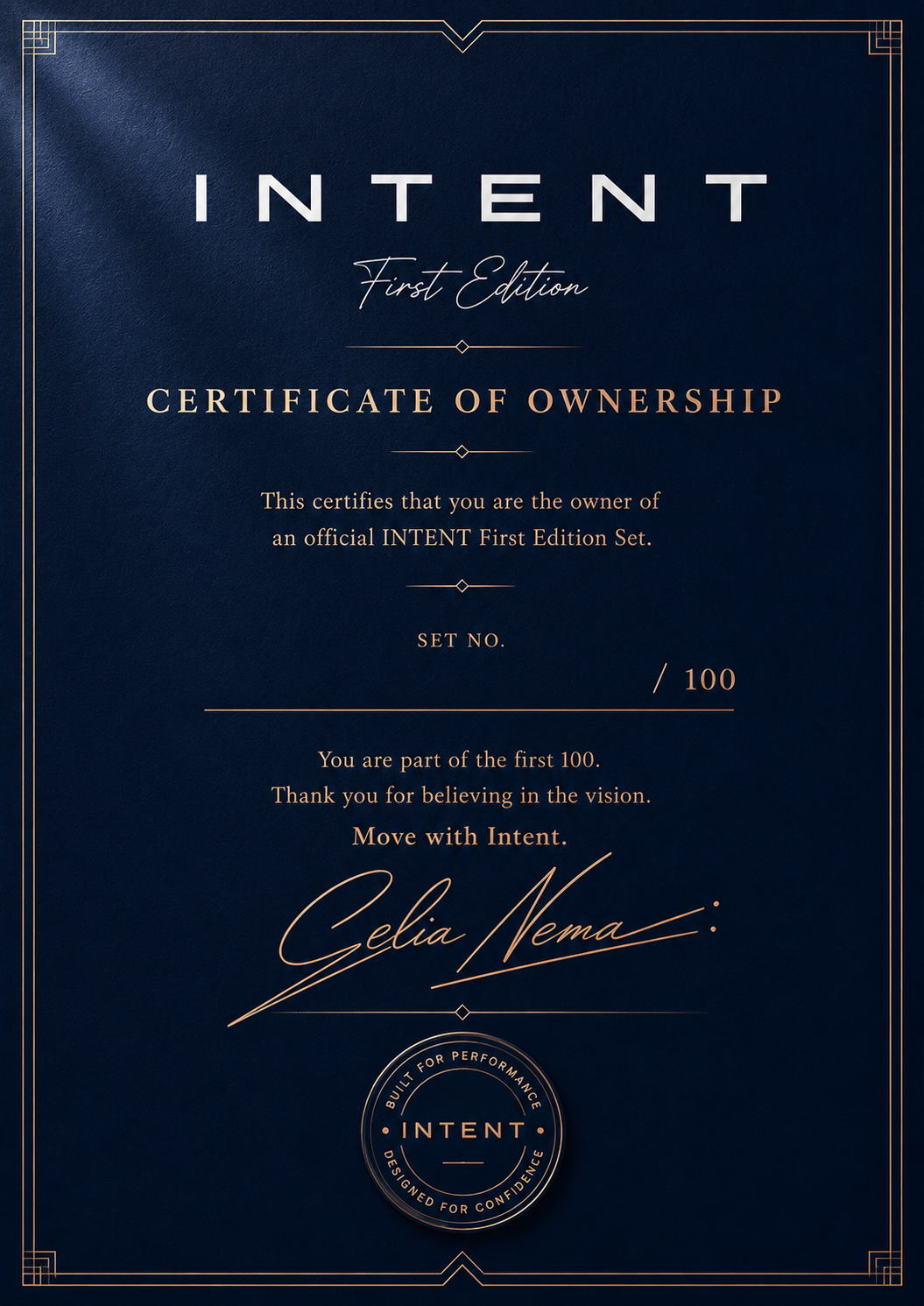 INTENT First Edition Complete Set