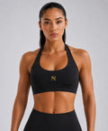 INTENT FORM™ HALTER BRA — Obsidian