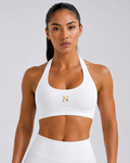 INTENT FORM™ HALTER BRA — Pure White